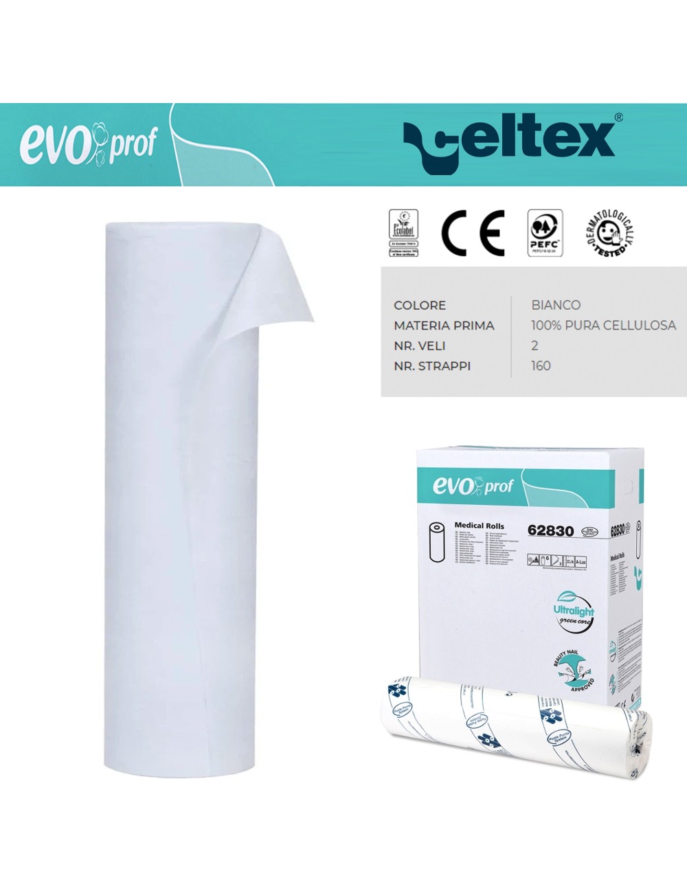 LENZUOLINO MEDICO ROTOLO LETTINO 60CM X 80MT